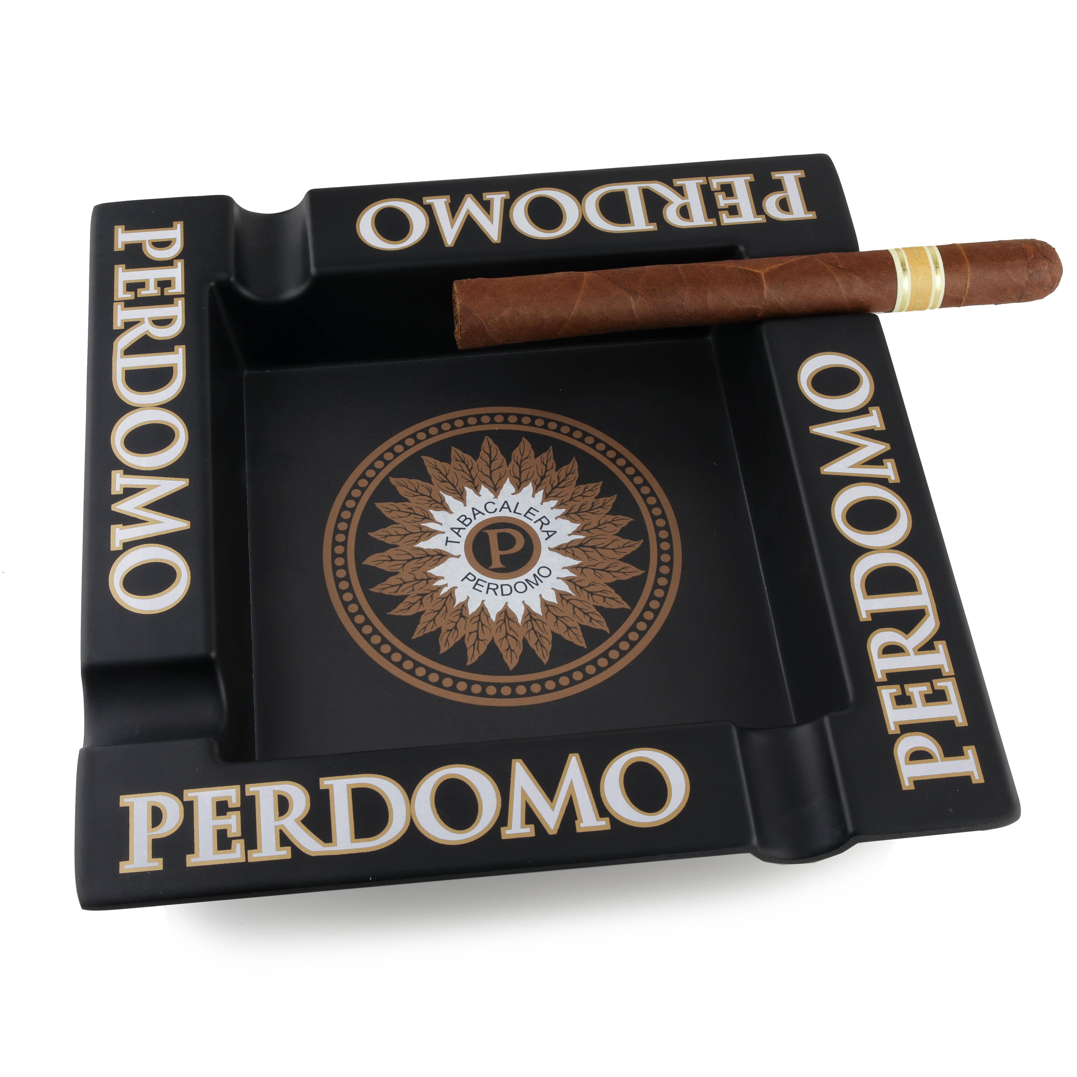 Black Perdomo 4-Cigar Melamine Ashtray